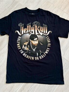 Jelly Roll Halfway To Heaven Or Halfway To Hell 2024 Black Graphic Tee M